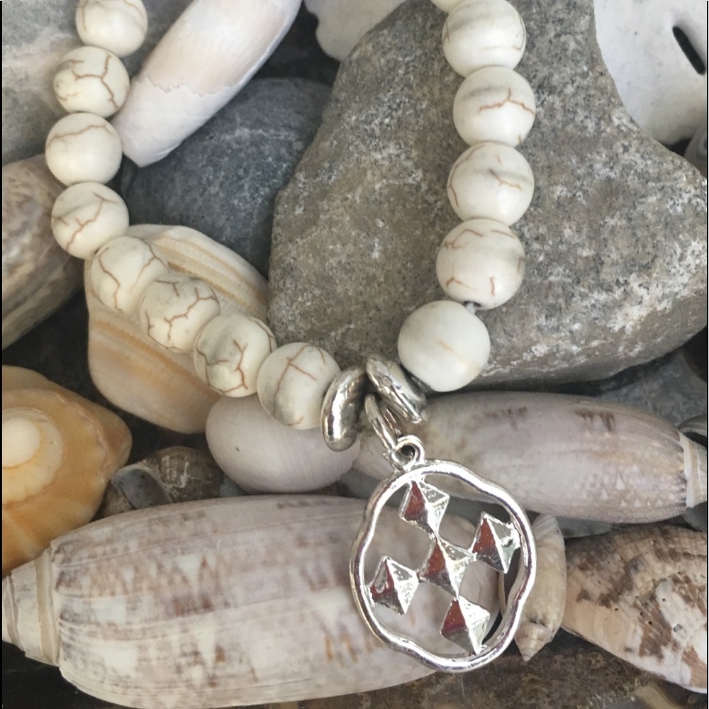 Gracewear White Turquoise Bracelet with Charm